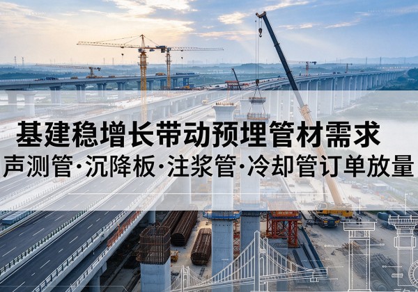 平乡基建稳增长带动预埋监测管材需求，声测管、沉降板、注浆管订单持续放量